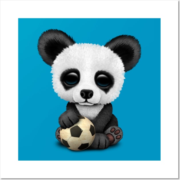 Cute Baby Panda With Football Soccer Ball Wall Art by jeffbartels